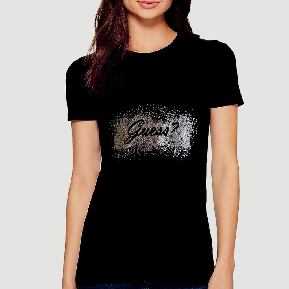 NEW GUESS Bling Logo Tee